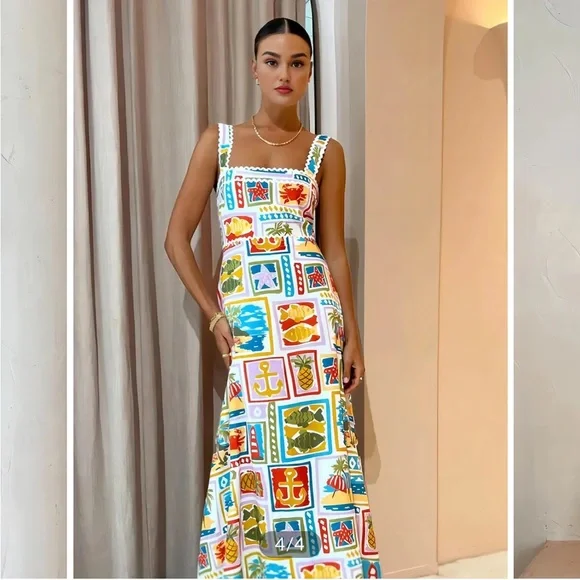 Commense Graffiti Print Sleeveless Long Dress - Picture 4 of 4